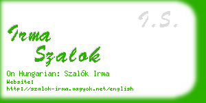 irma szalok business card